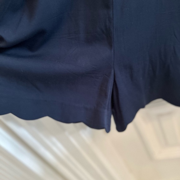 Navy Blue Romper with Cut Out Back with Scalloped Edge Details - Picture 3 of 11